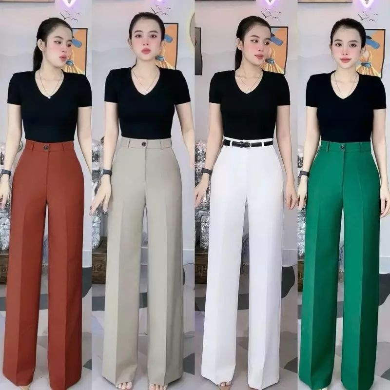 T135 – Quần ống suông cotton Hàn