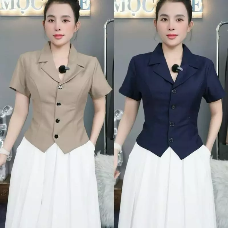 T530 – Áo cổ vest tay con hai lớp
